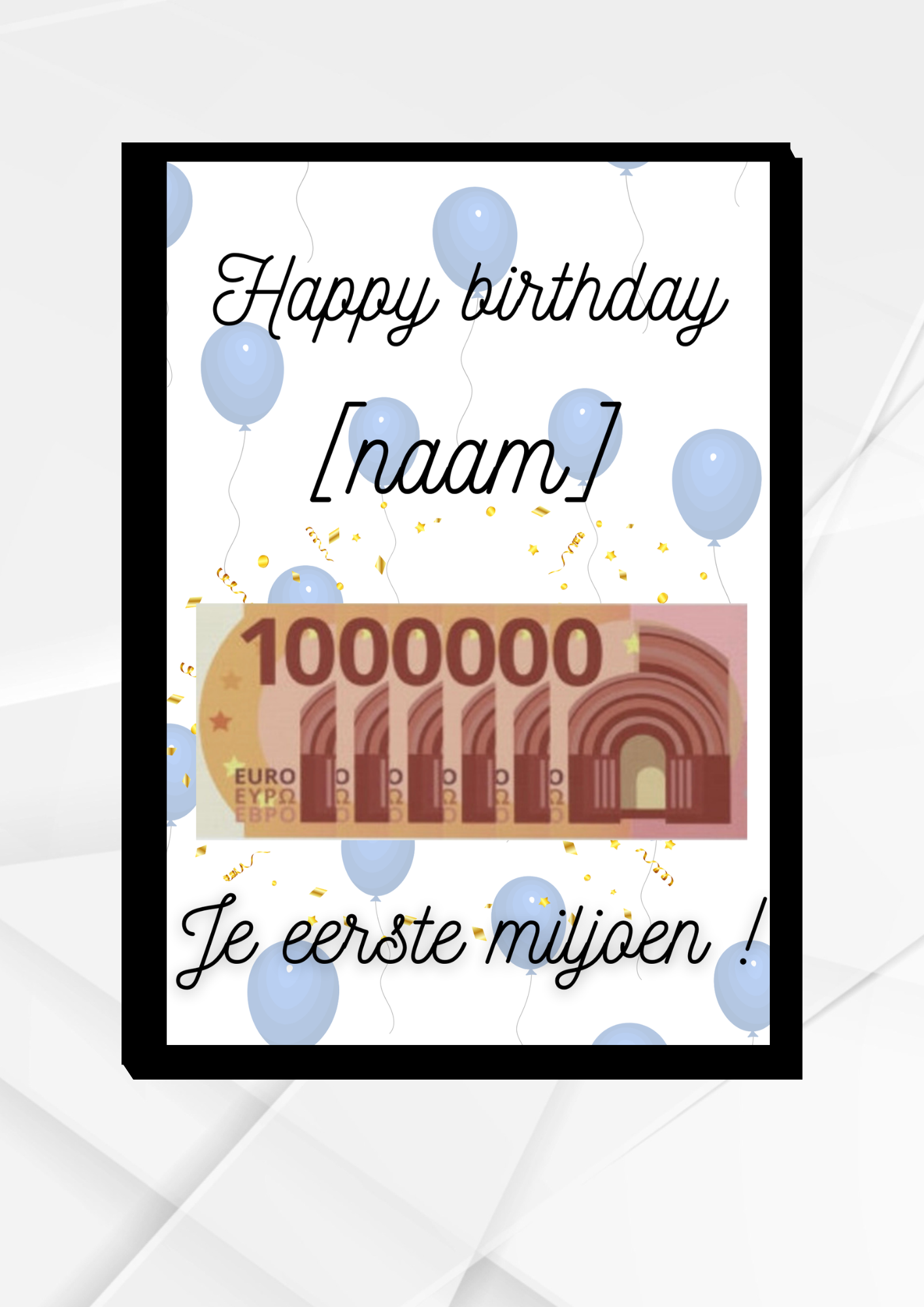 origineel geld cadeau je eerste miljoen