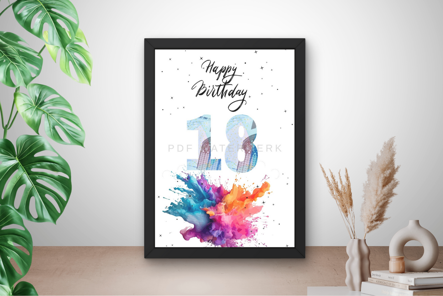 Geld cadeau 18 jaar geven in fotolijst cadeau met geld