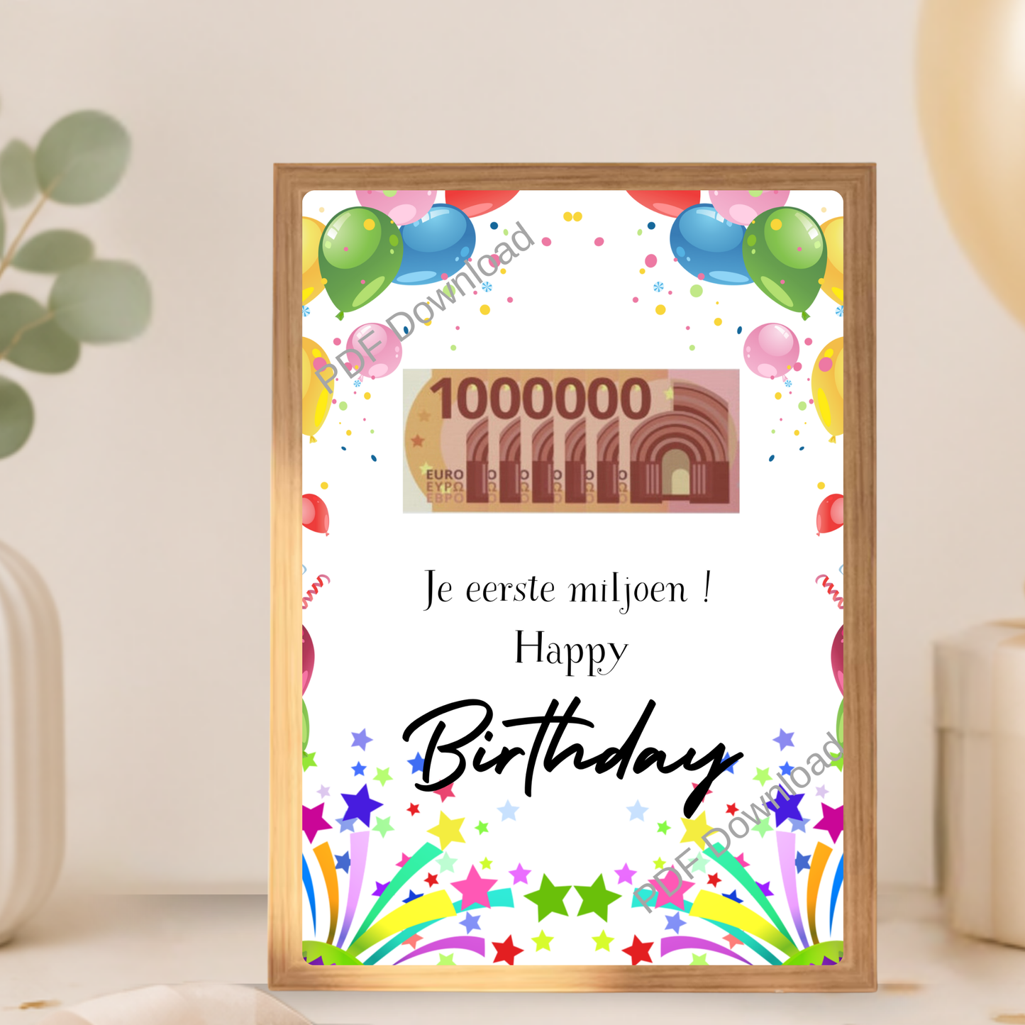 Je eerste miljoen geld cadeau voor 18 jaar