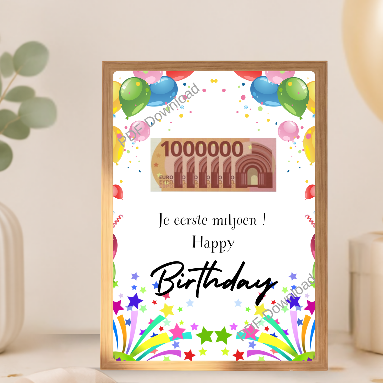 Je eerste miljoen geld cadeau voor 18 jaar
