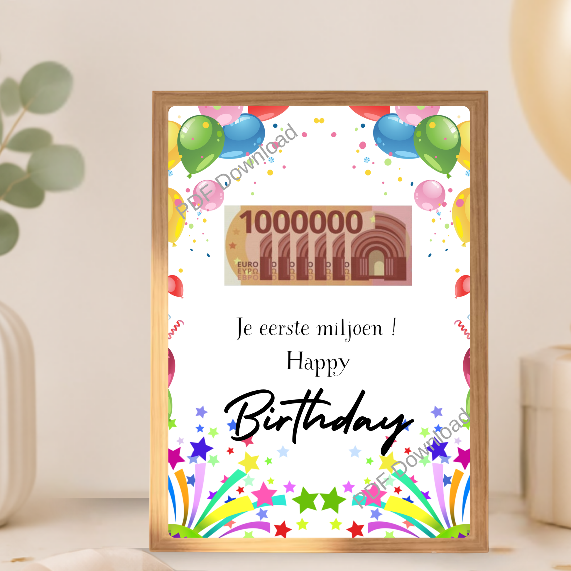 Je eerste miljoen geld cadeau voor 18 jaar