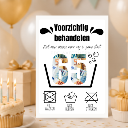 geld geven leuk verpakt 65 jaar