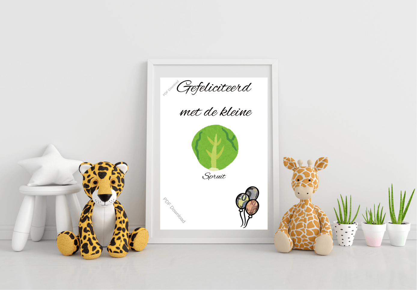 Gefeliciteerd met de kleine spruit - PDF kraam en babyshower cadeau - PDF Cadeau