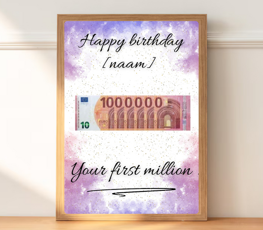 Fotolijst geldcadeau - Je eerste miljoen 018 - geld cadeau - PDF Cadeau