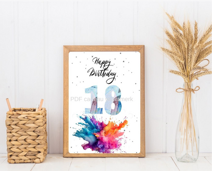 Geld cadeau 18 jaar geven in fotolijst cadeau met geld