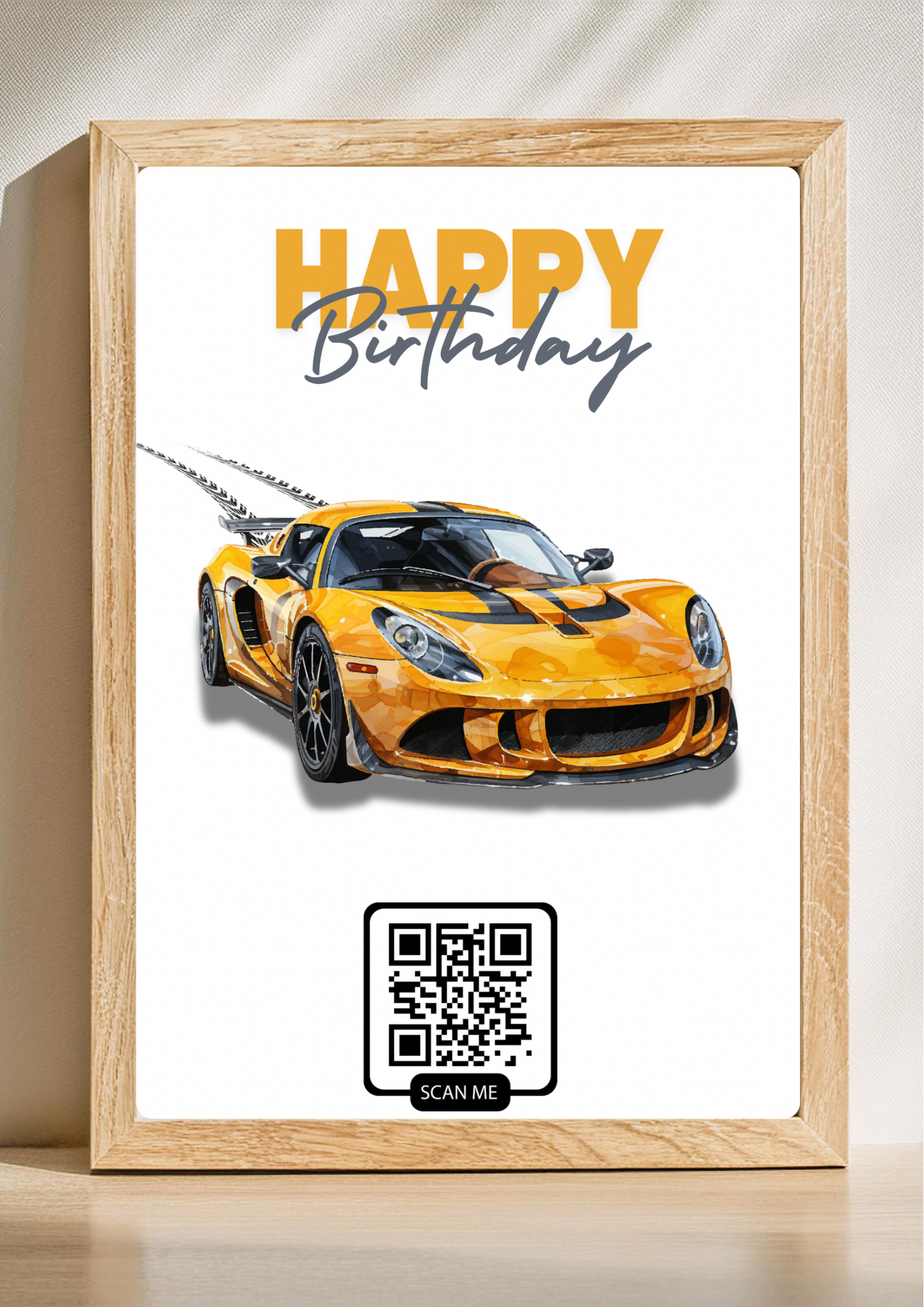 Gepersonaliseerd autothema cadeau met QR-code