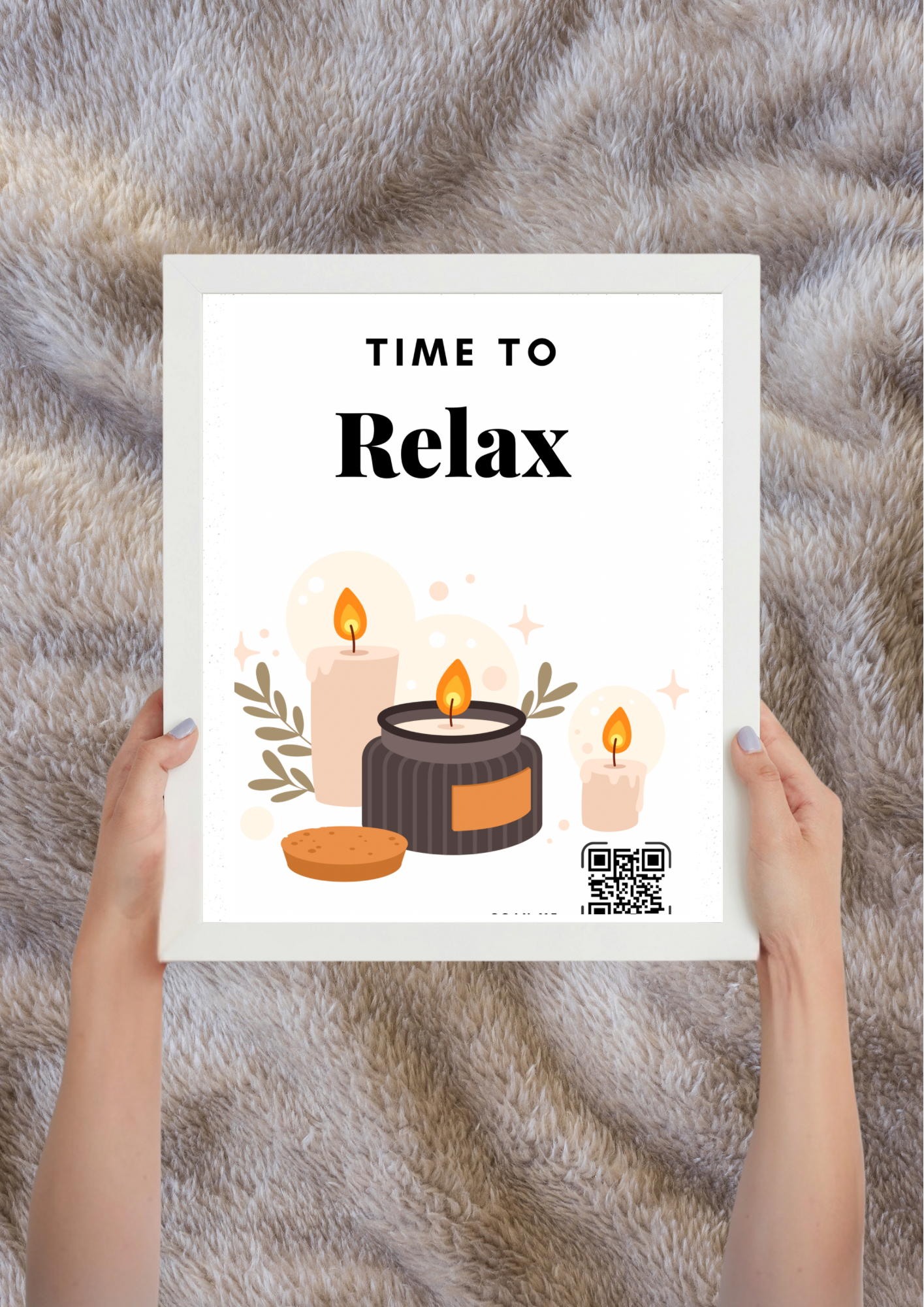 Time to Relax print met QR-code cadeau