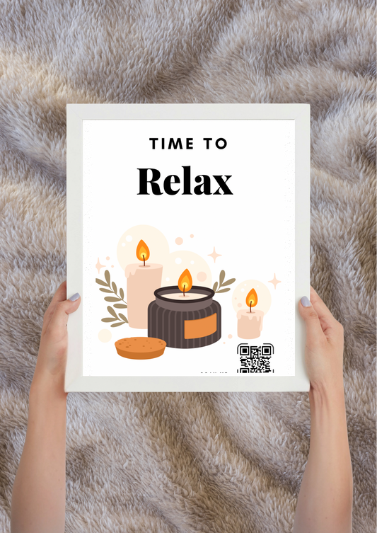 Time to Relax print met QR-code cadeau