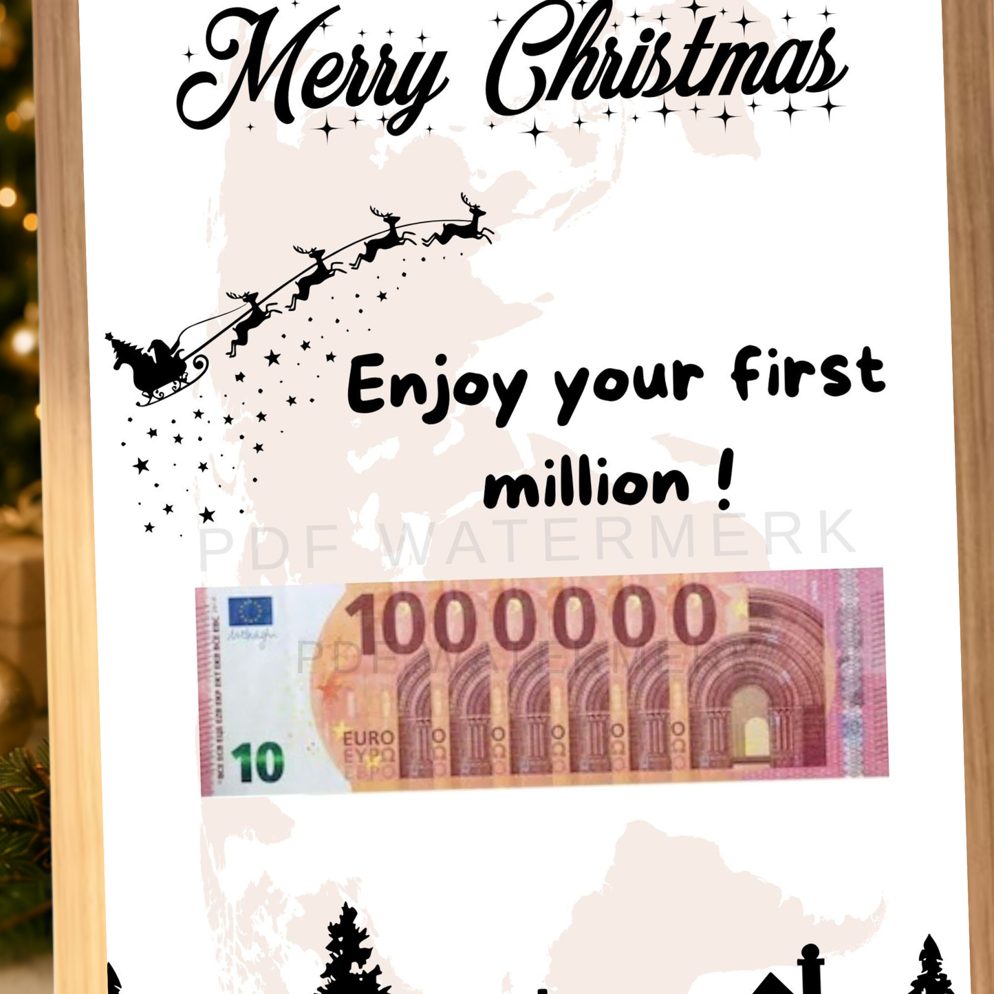 Fotolijst geldcadeau - Geld verpakking kerst cadeau