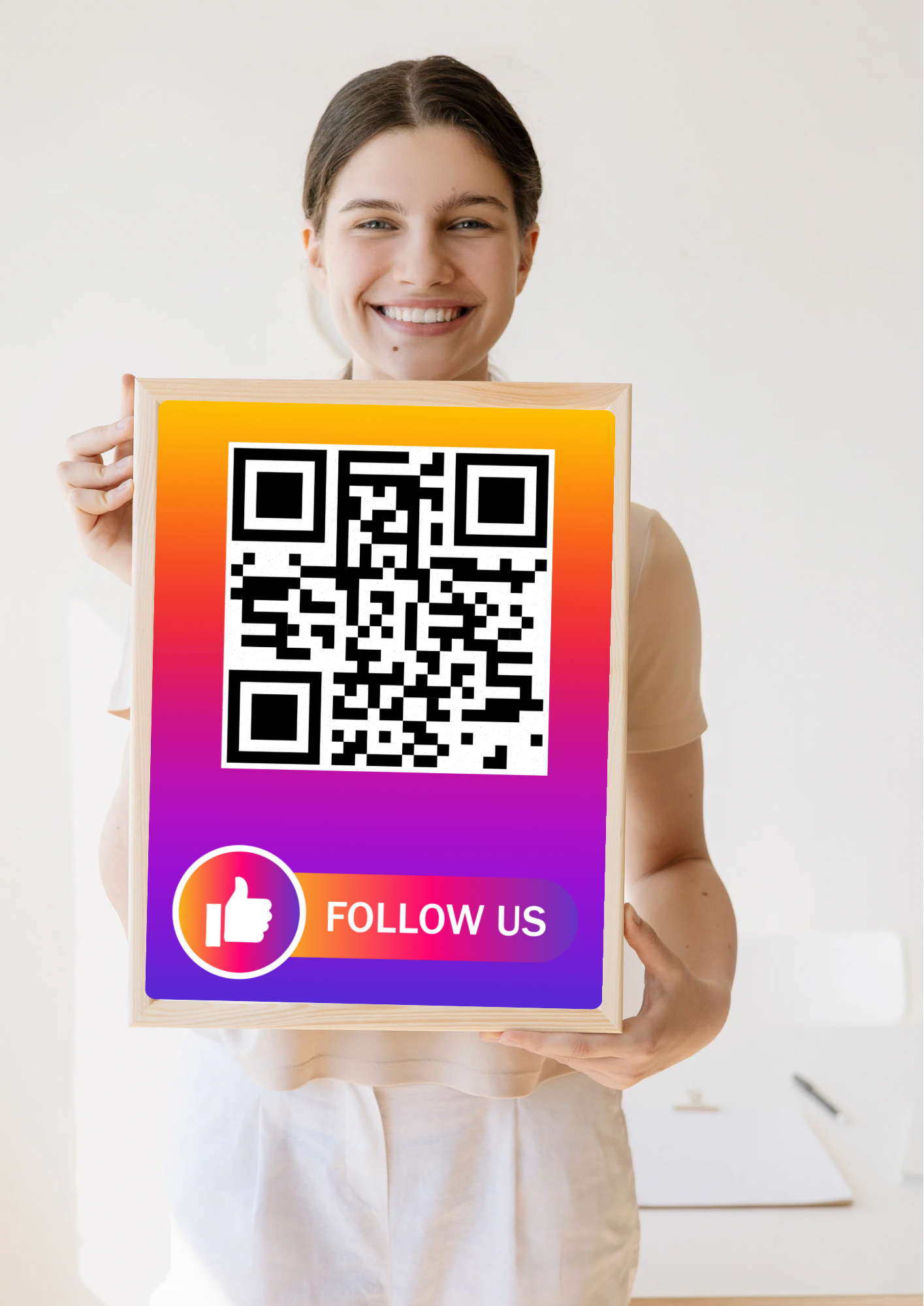 Instagram QR-code in lijst voor winkels en salons