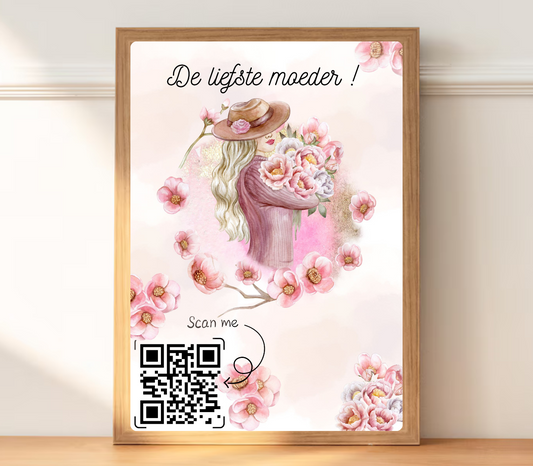 Gepersonaliseerd QR-code cadeau voor mama