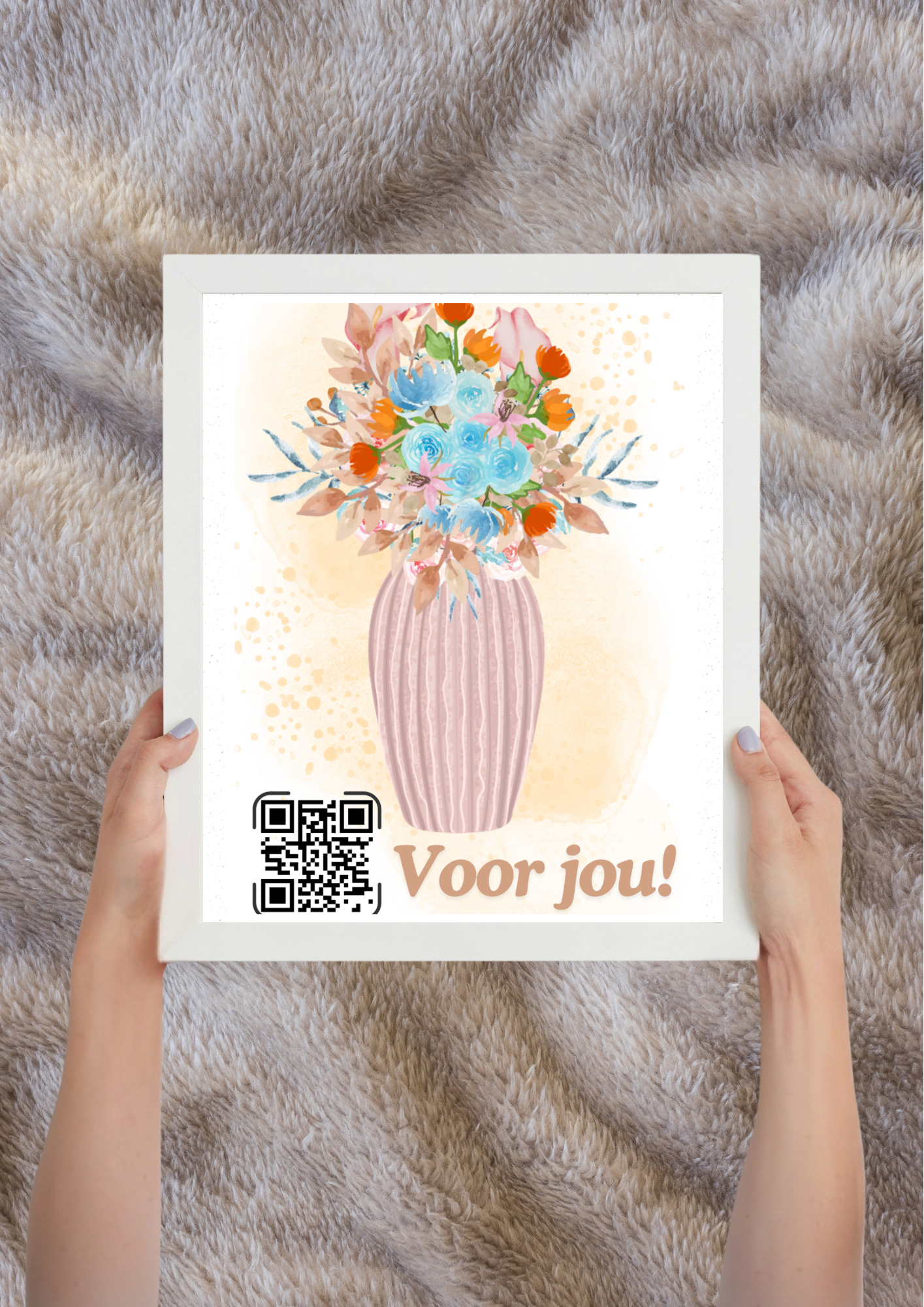 QR-code cadeau met bloemen en persoonlijke boodschap