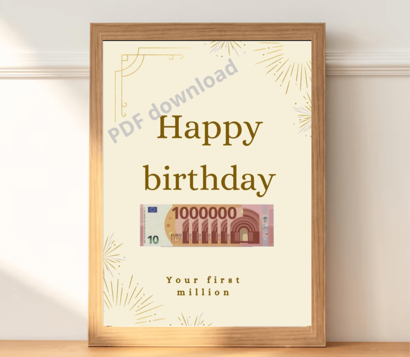 Happy birthday youre first million print cadeau