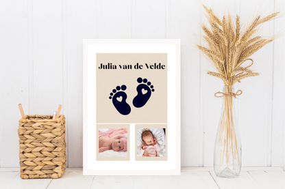 Gepersonaliseerd cadeau baby met foto en naam