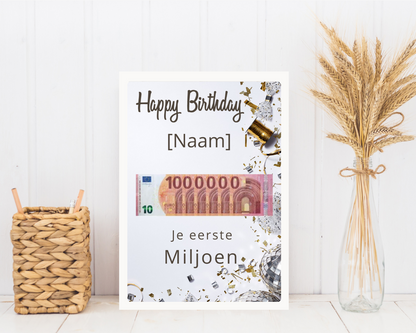 geld geven leuk verpakt verjaardag in fotolijst