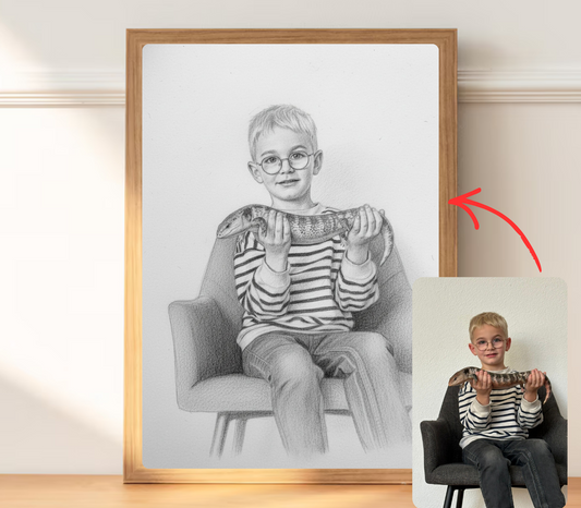 Portret tekening van foto