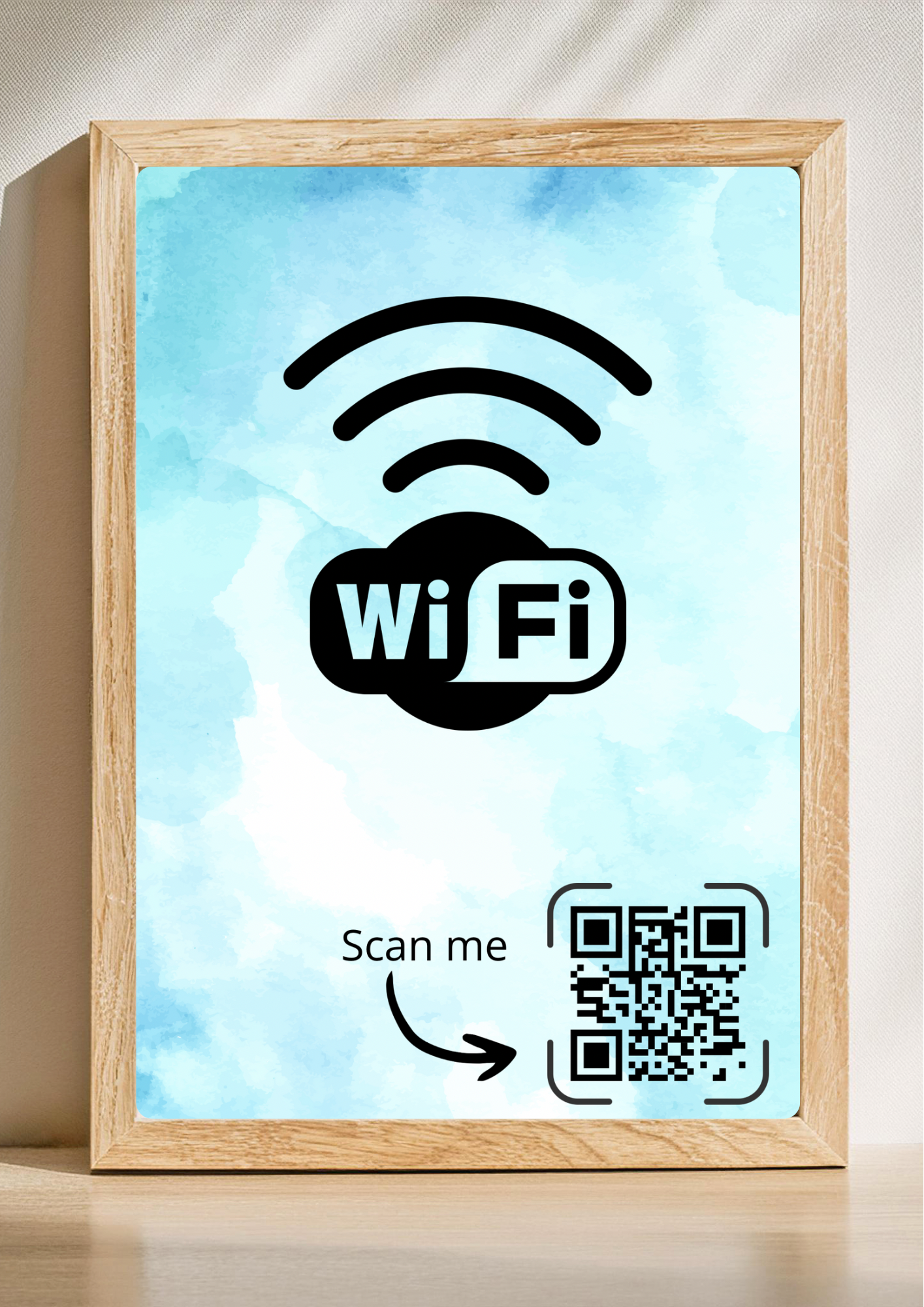 Digitale WiFi QR-code poster voor direct internettoegang
