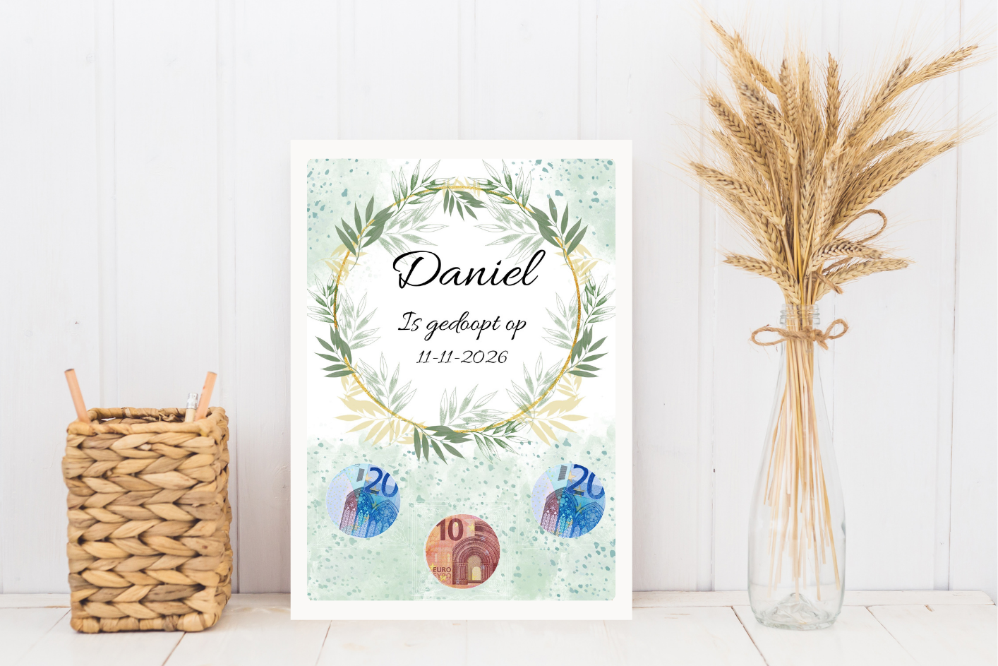 Doop jongen cadeau geschenk met geld