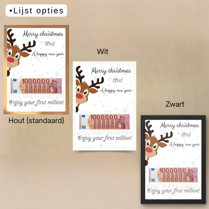 Fotolijst geld cadeau kerst -Je eerste miljoen kerst editie