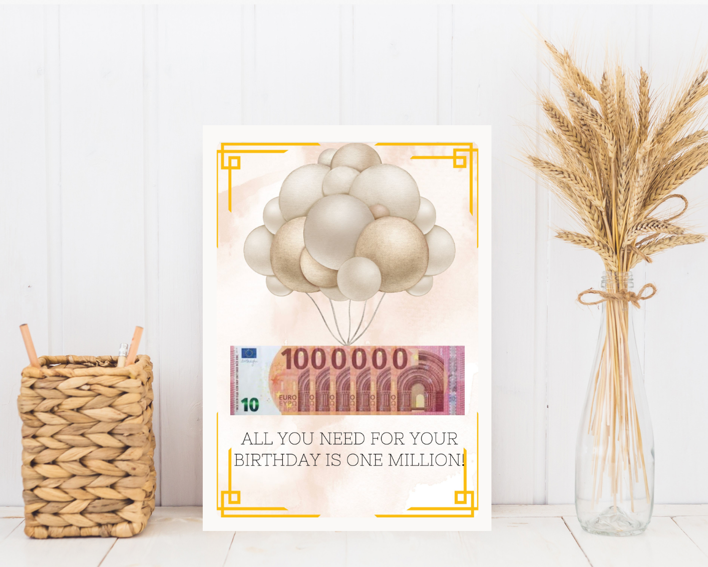 Fotolijst geldcadeau - Een miljoen cadeau  unieke geldcadeau fotolijst met echt geld - PDF miljoen fotolijst - PDF Cadeau