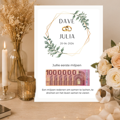 cadeau bruiloft in fotolijst gepersonaliseerd