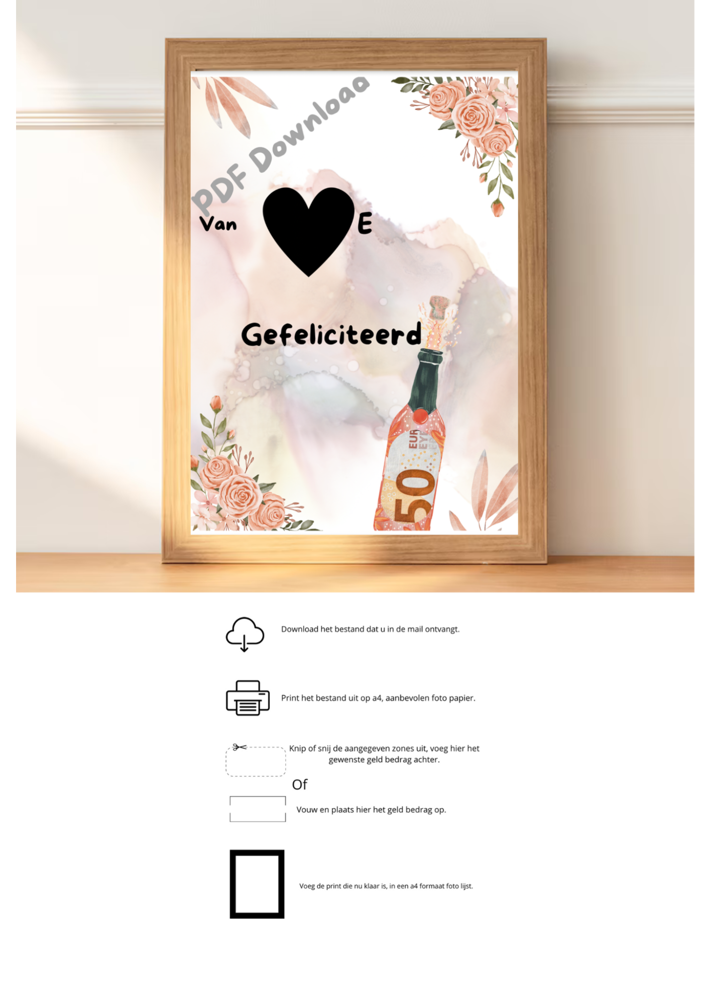 Van ❤️e gefeliciteerd - PDF voor speciale gelegenheden - PDF Cadeau