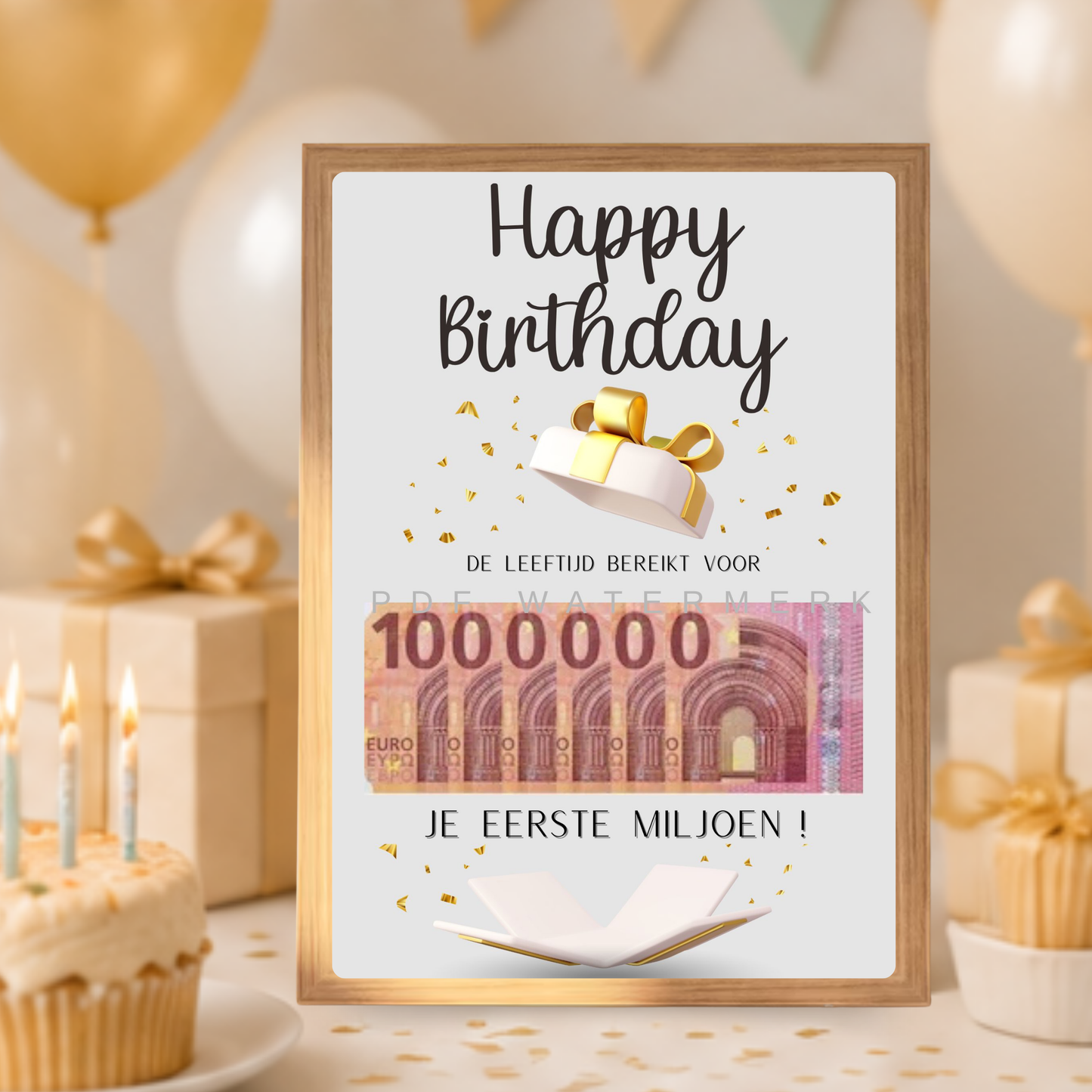 leuk verpakt geld geven tiener - fotolijst cadeau