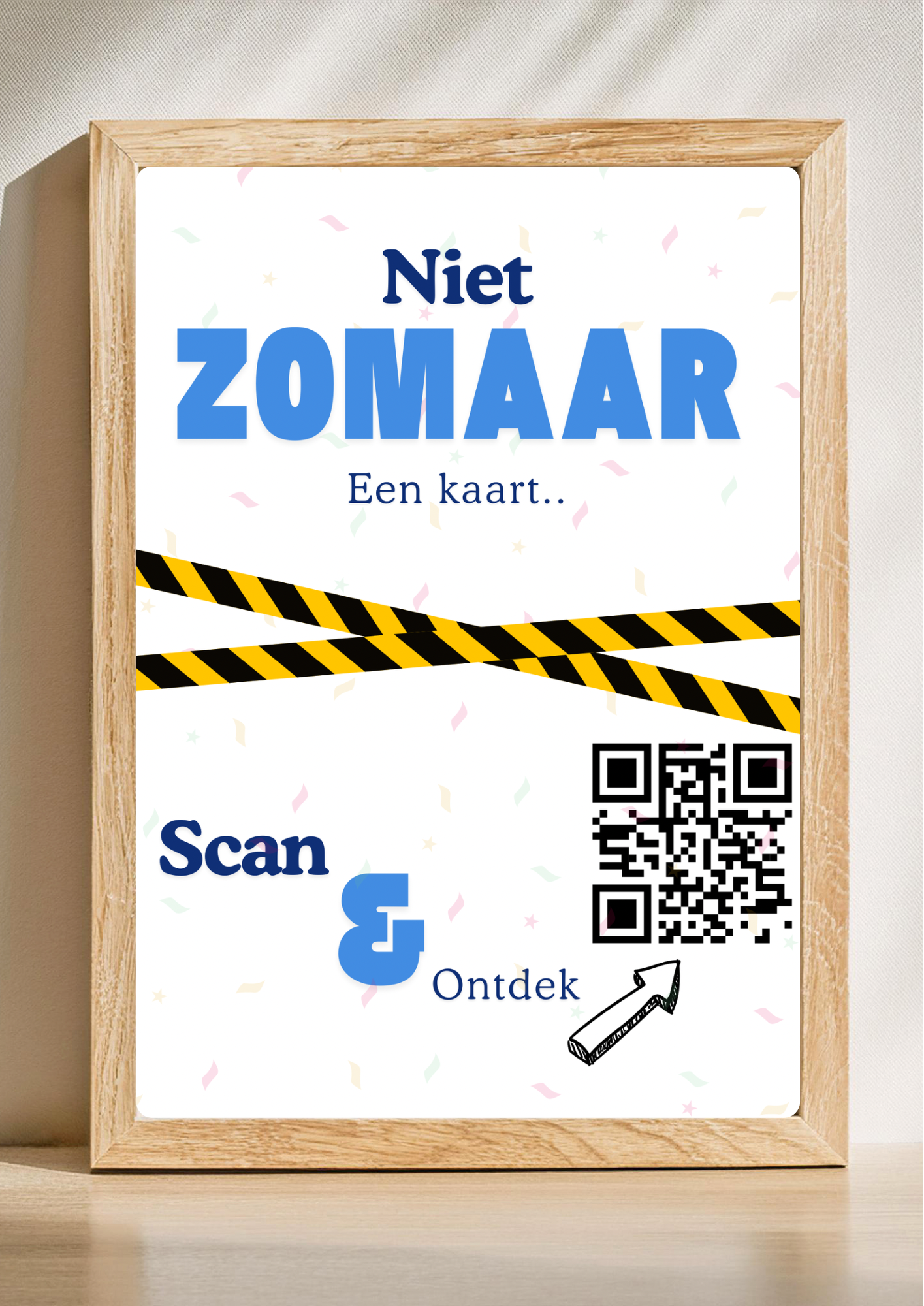 QR-code kaart met verborgen boodschap