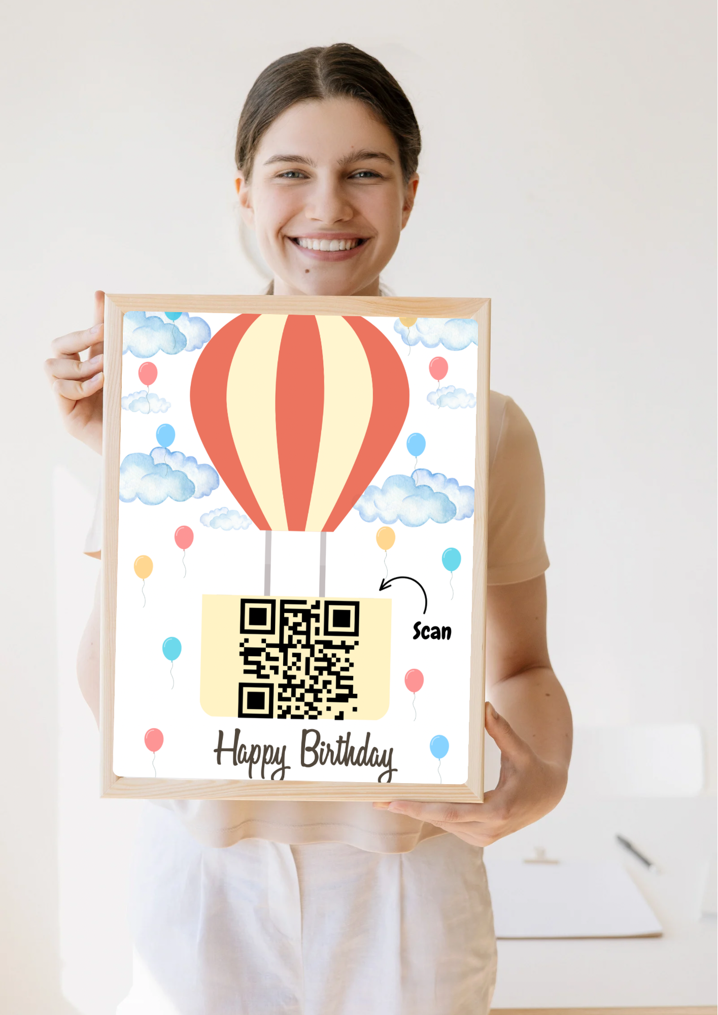 Luchtballon - PDF QR cadeau scan & laat je verrassen - PDF Cadeau