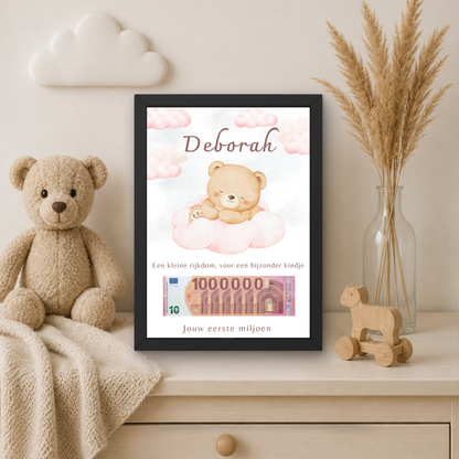 Geld cadeau geven meisje geboren en geboorte
