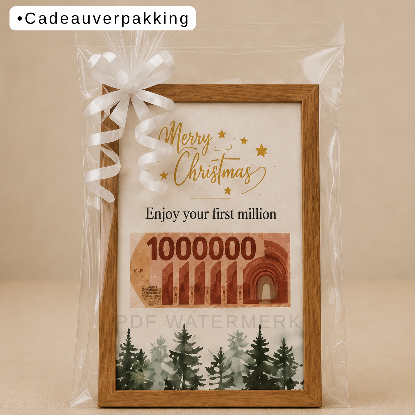 Fotolijst geldcadeau - Geld cadeau kerstmis verpakken