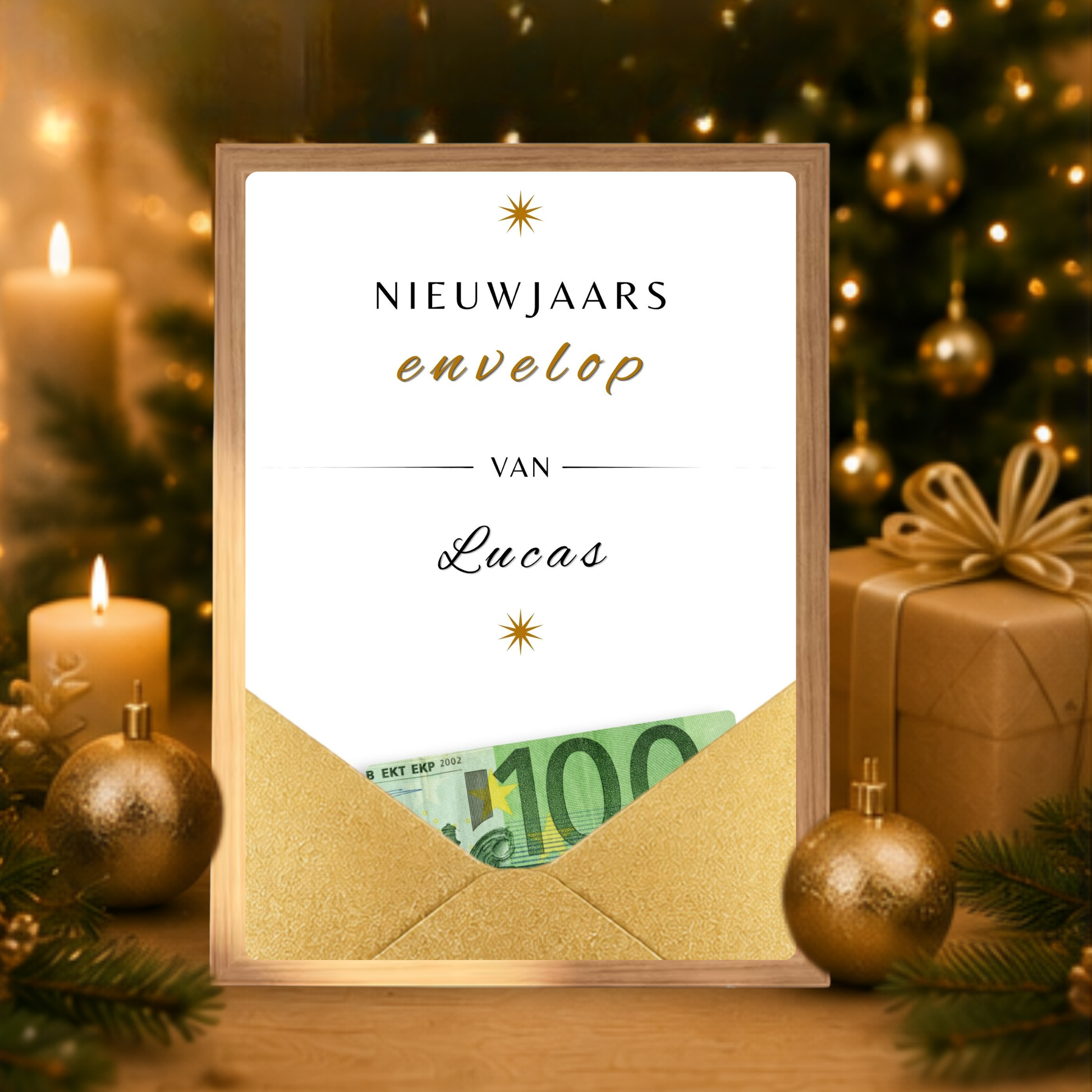 leuk en origineel nieuwjaarsenvelop overhandigen