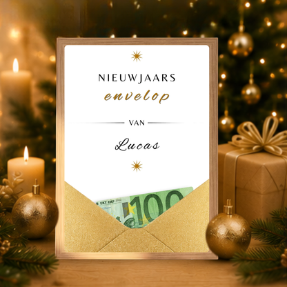 leuk en origineel nieuwjaarsenvelop overhandigen