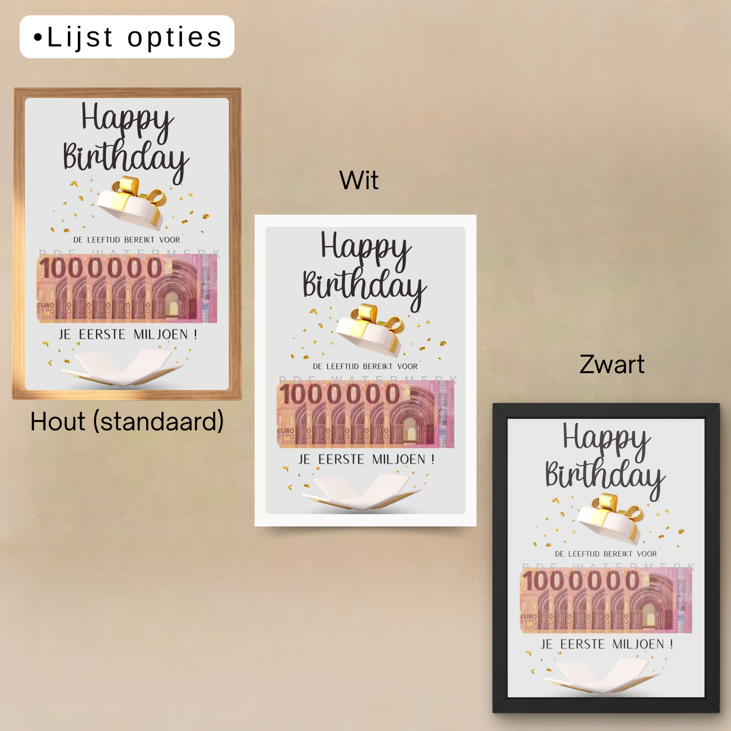 Fotolijst geldcadeau -  Geld geven leuk verpakt