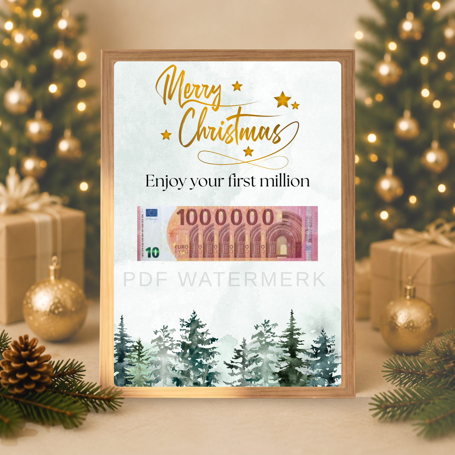 Geld cadeau kerstmis verpakken - PDF Cadeau
