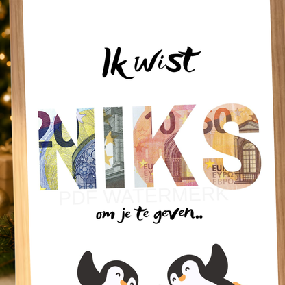 Fotolijst geld cadeau - Ik wist niks om
