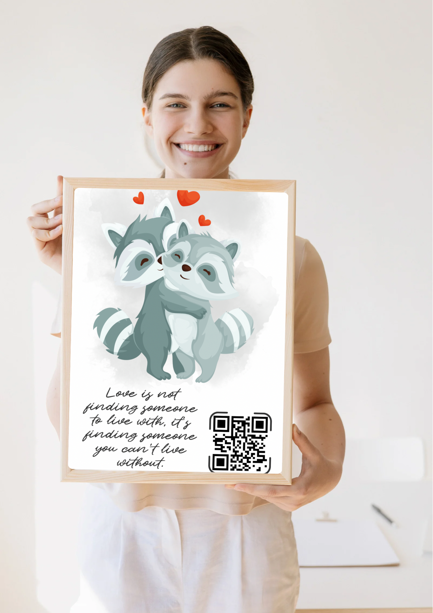 Digitale liefdesboodschap cadeau met QR-code en video