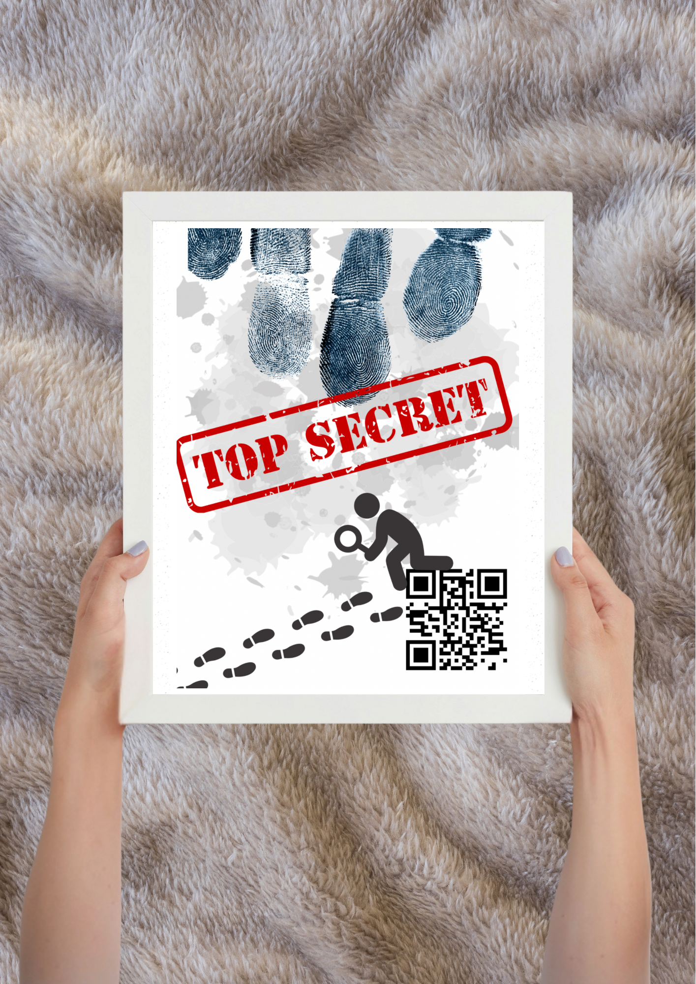 Top Secret QR-code print met verborgen boodschap