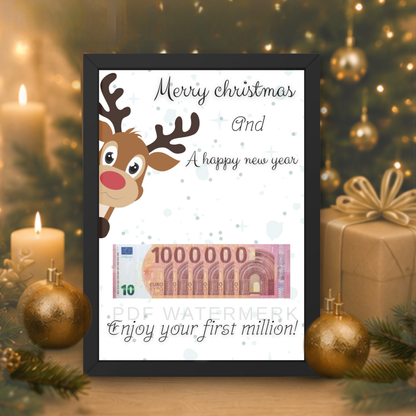 Fotolijst geld cadeau kerst -Je eerste miljoen kerst editie