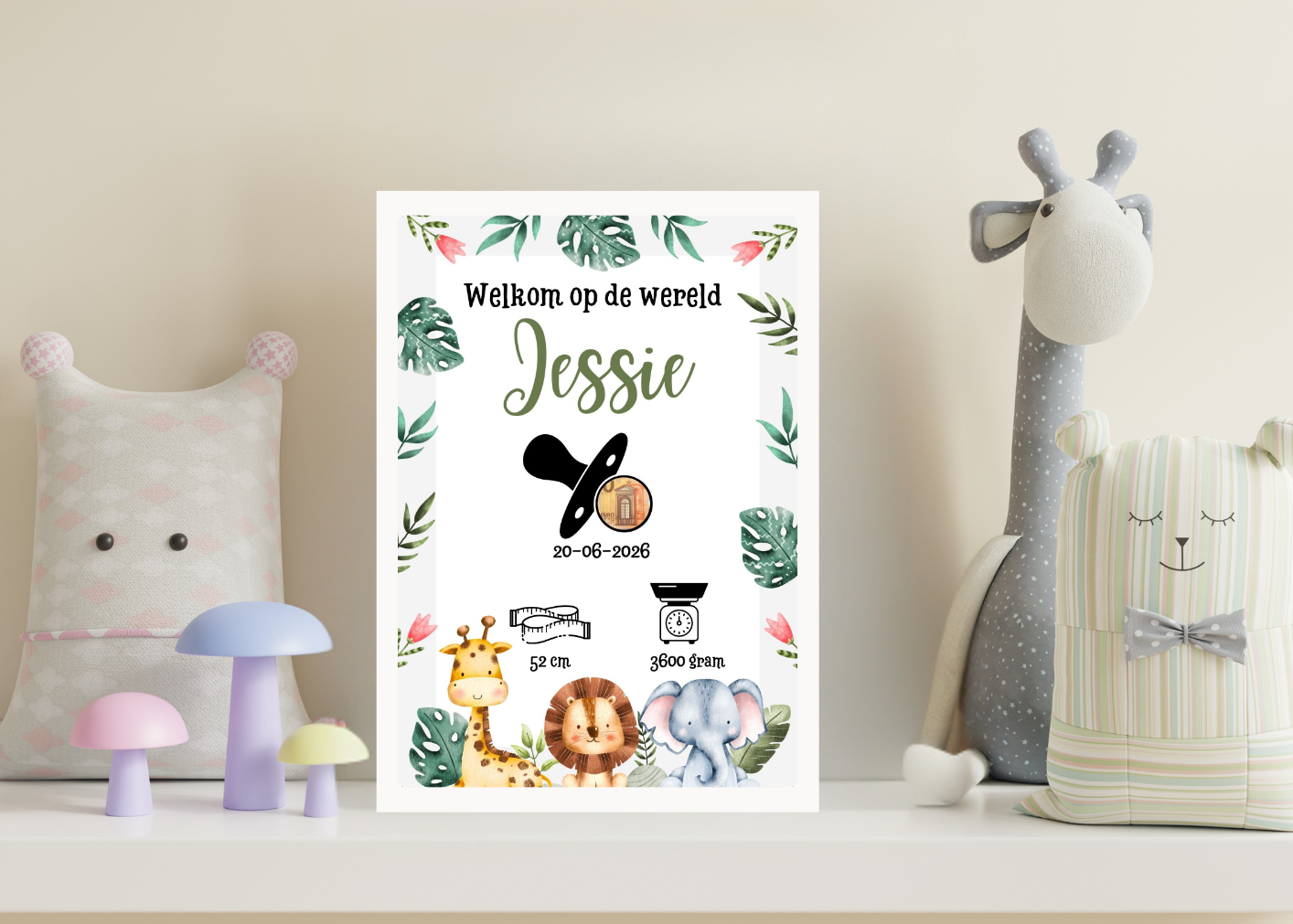 Kraamcadeau geven met naam en geboortedatum gepersonaliseerd
