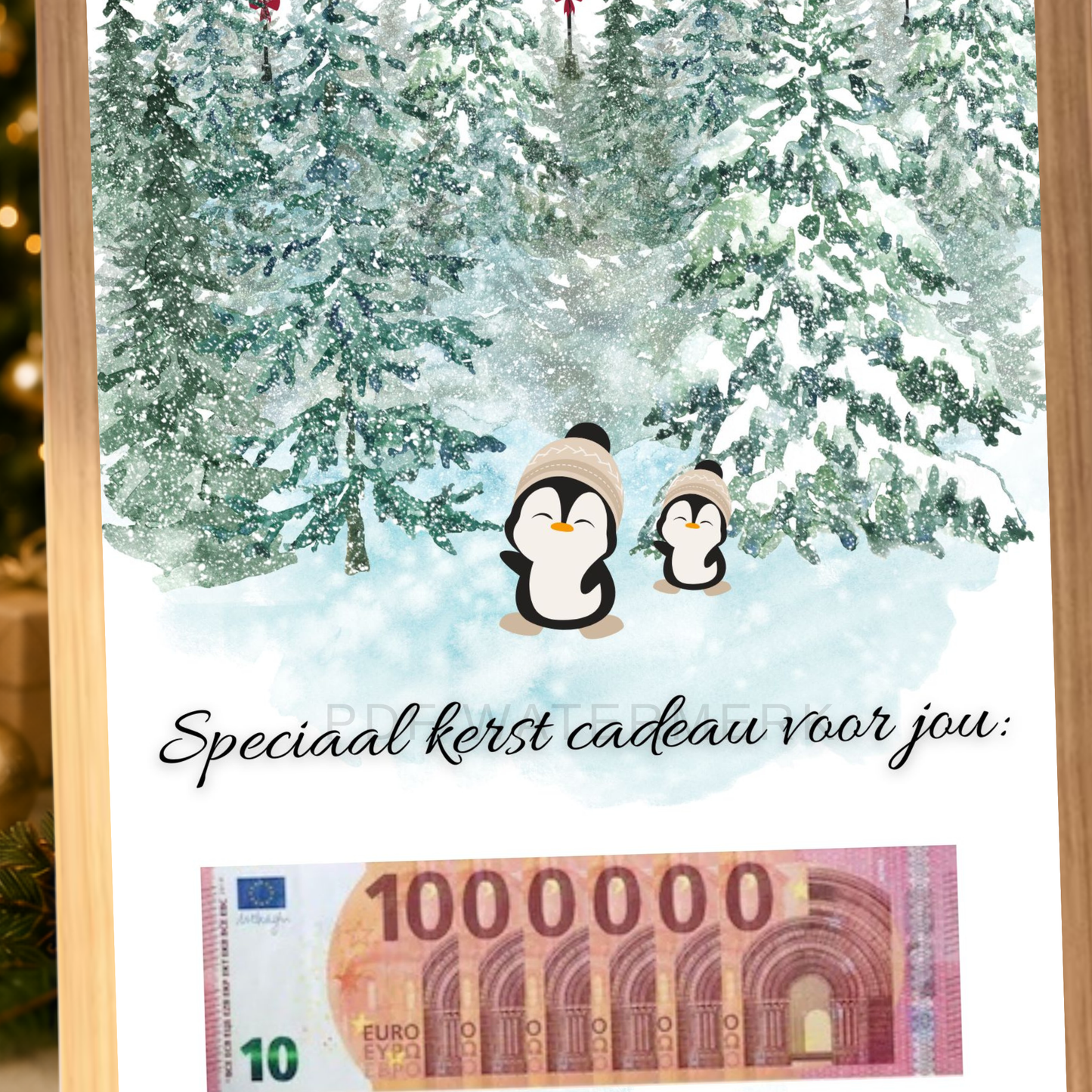 Fotolijst geld cadeau kerst - geld inpakken voor kerst