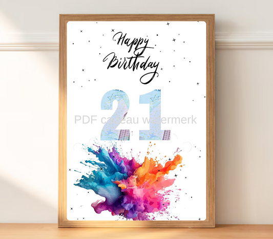 geld cadeau geven 21 jaar