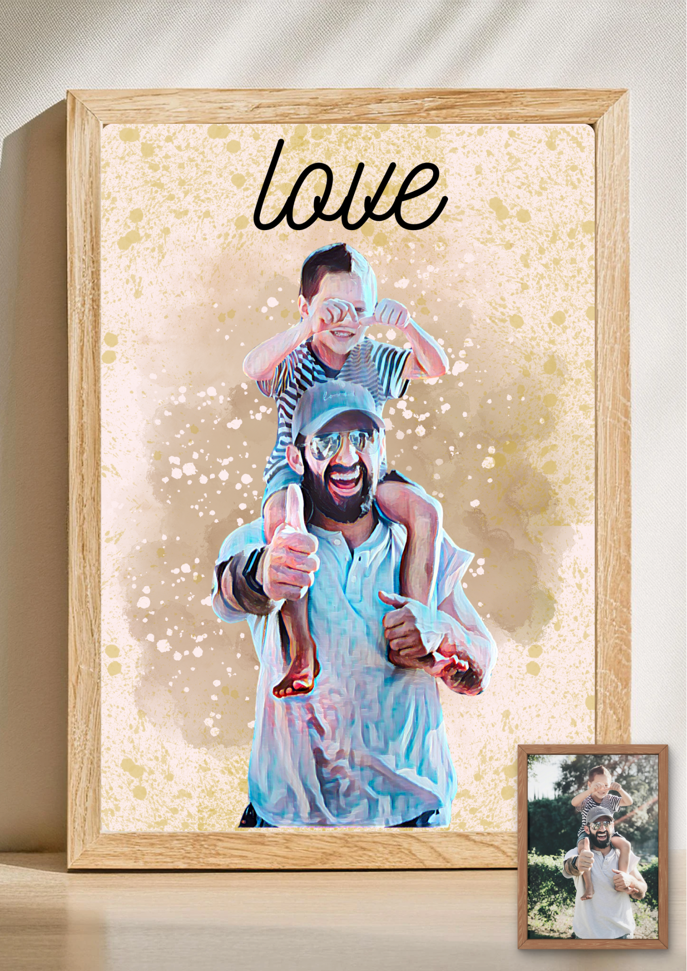 Gepersonaliseerd aquarel portret – Unieke print op basis van jouw foto 074 - PDF Cadeau