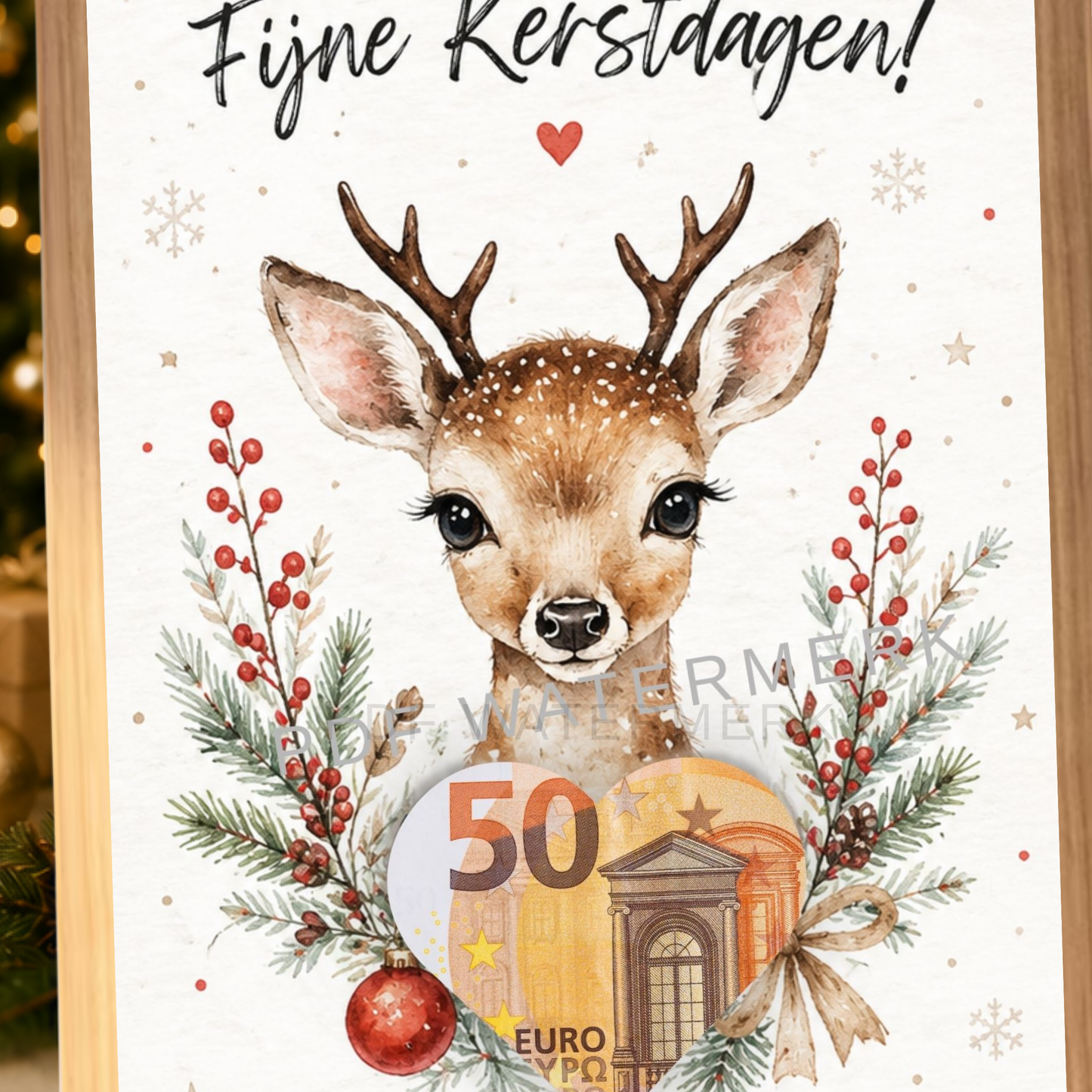 Fotolijst geld cadeau kerst