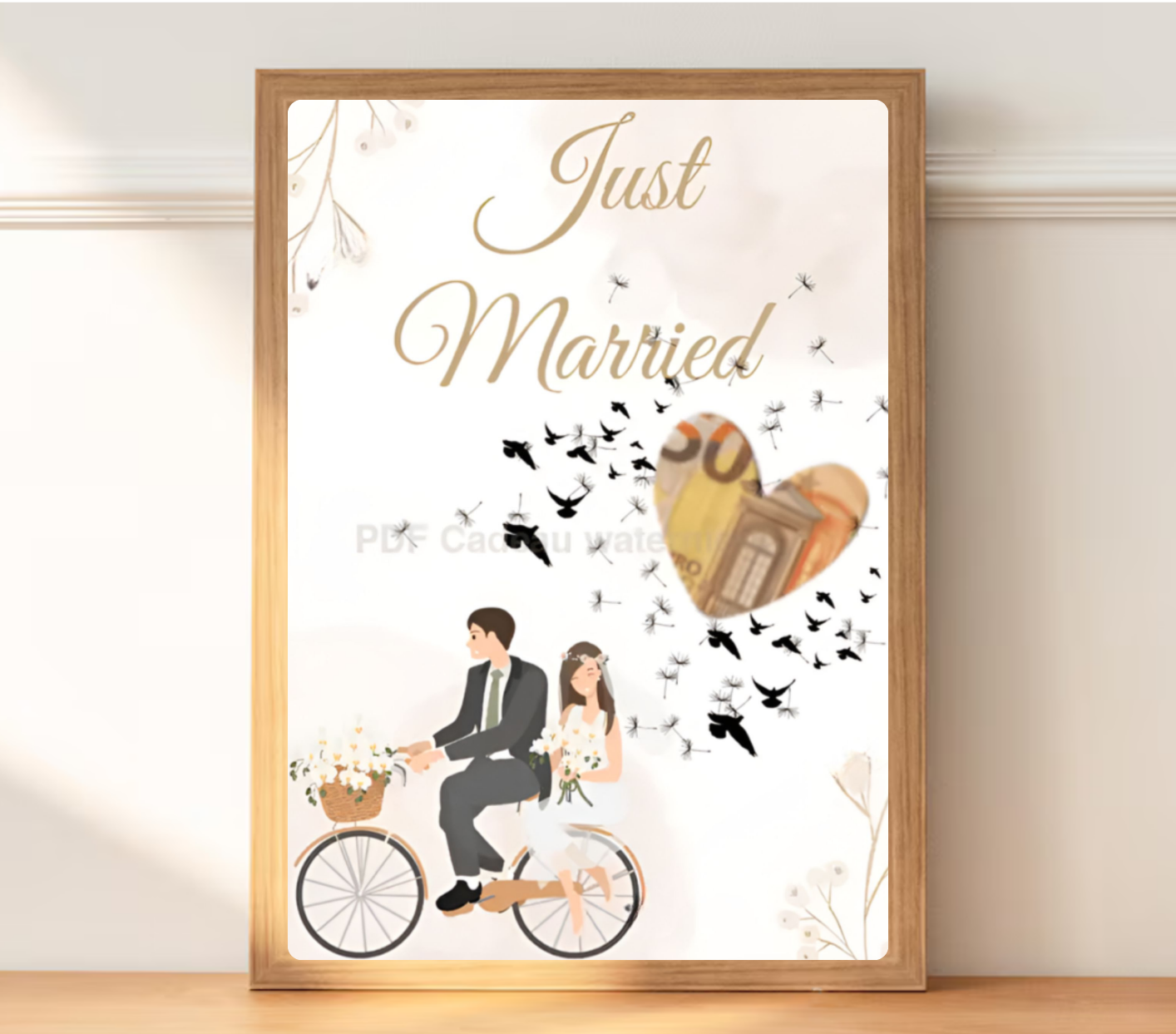 Just married geld cadeau trouw