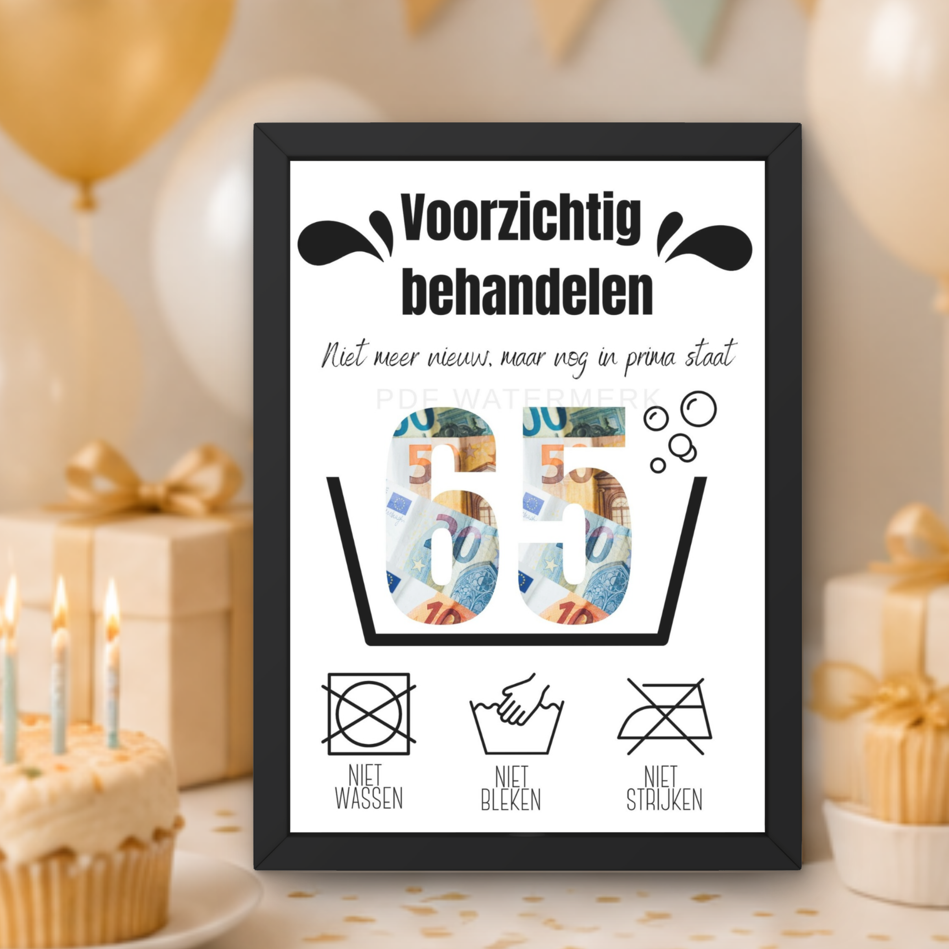grappig geld cadeau 65 jaar