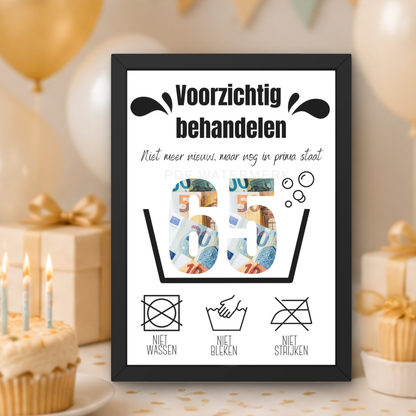 grappig geld cadeau 65 jaar