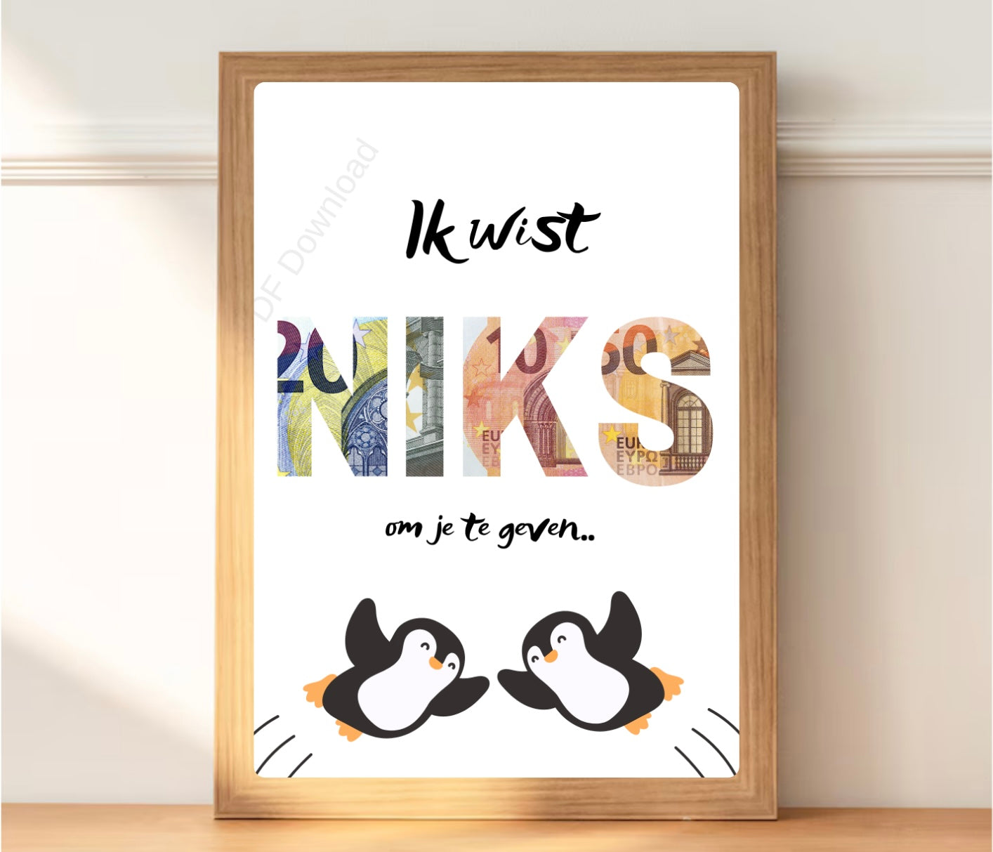 printbaar geldcadeau print "ik wist niks om je te geven"