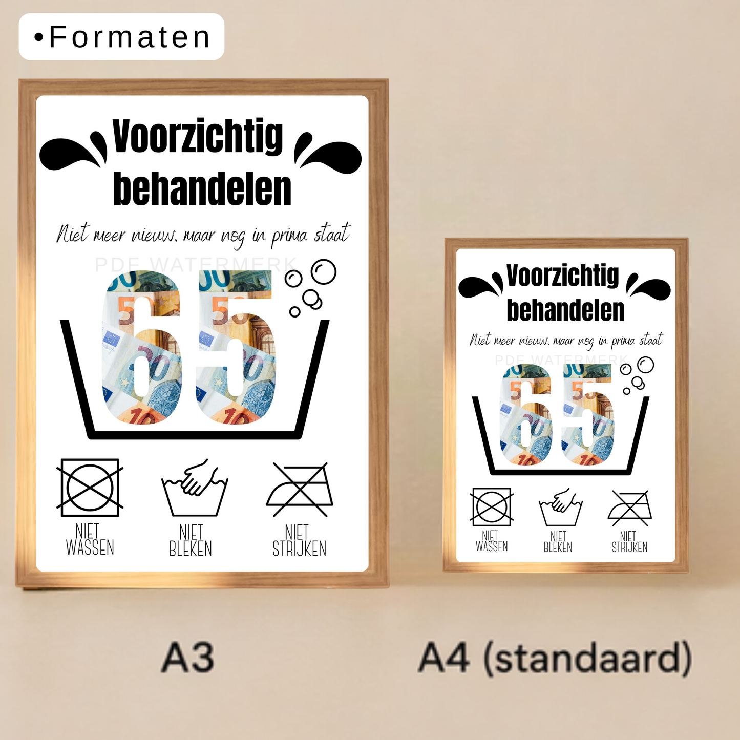 65 jaar geld cadeau - Fotolijst