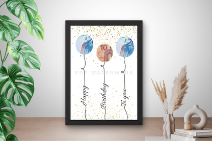 fotolijst met geld erin om mooi geld te verpakken